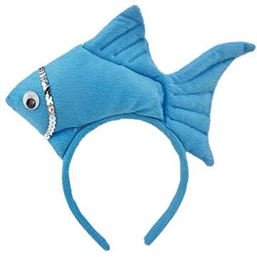 TIKSON Halloween Fish Marine Life Coloful Goldfish Headband Blue