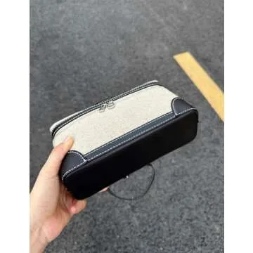 Rejolly Crossbody Bag for Women L19 Pouch Top-Handle Linen Cloth Bag Designer Shoulder Handbag Quiet Luxury Trendy Purse Canvas Black