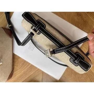 Rejolly Crossbody Bag for Women L19 Pouch Top-Handle Linen Cloth Bag Designer Shoulder Handbag Quiet Luxury Trendy Purse Canvas Black