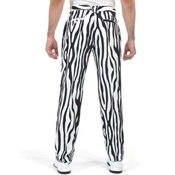 Bakery Men's Golf Pants Stretch Lightweight Straight Relaxed Fit Flat Front, Zebra Striped, 40W x 32L