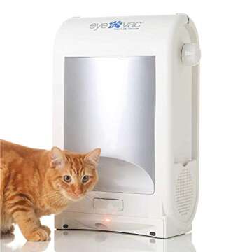 eyevac Pet -Touchless Stationary Vacuum for Pet Hair, Dust and Debris | Dual High Efficiency Filtration | Corded, Bagless, Automatic Sensors | 1,400 Watts