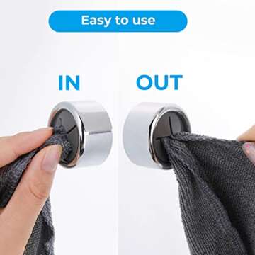 Prasacco 4 Pcs Premium Tea Towel Holders, Self-Adhesive Hooks for Kitchen and Bathroom