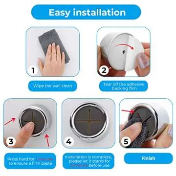 Prasacco Tea Towel Holders - Self-Adhesive Hooks for Home