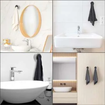 Prasacco Tea Towel Holders - Self-Adhesive Hooks for Home