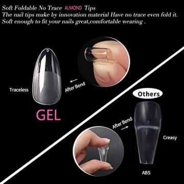 UNA GELLA Almond Fake Nails – 216pcs for Easy DIY Manicure