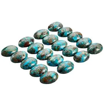 SUNYIK Sea Green Oval Sea Sediment Jasper Cabochons,Flat Back Stone,for Jewelry Making,18x25mm,Pack of 10