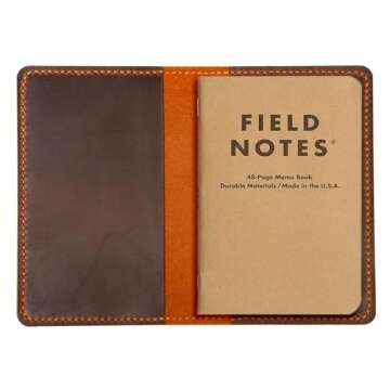 Elegant Leather Journal Cover for Moleskine and Field Notes
