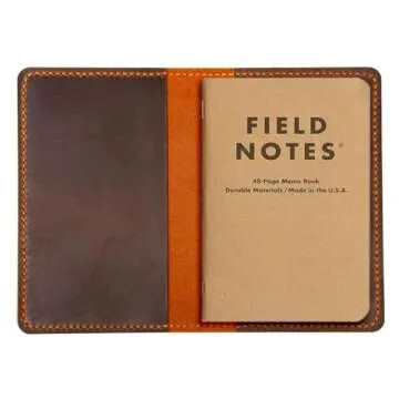 Elegant Leather Journal Cover for Moleskine and Field Notes