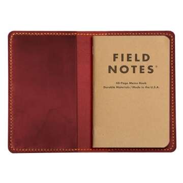 Elegant Leather Journal Cover for Moleskine and Field Notes
