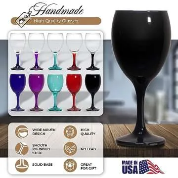 Vibrant TableTop King Colored Wine Glasses Set of 6