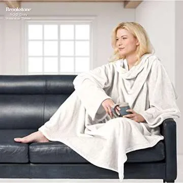 Brookstone NAP Wearable Throw Blanket for Comfort and Warmth