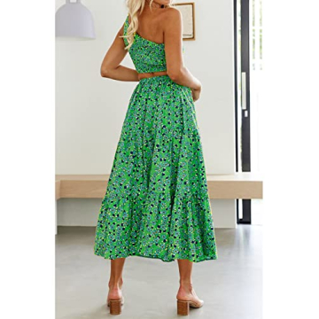 ZESICA Women’s Summer Plaid Flowy Maxi Skirt with Pockets