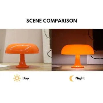 UEHICT Orange Mushroom Lamp, Dimmable Donut Lamp with 3 Lighting Modes, 70s Retro Mid Century Modern Lamp, Mushroom Table Lamp for Bedroom Living Room, Home Decor Aesthetic Lamp, Cool Lamp Gift Idea