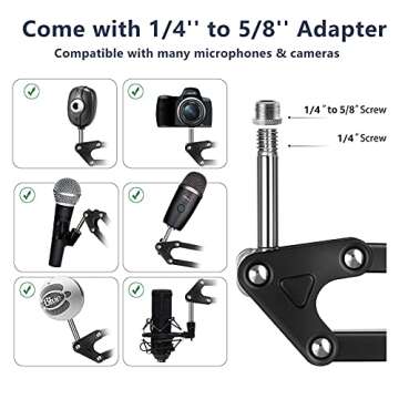 12" Ring Light with Boom Arm, LED Circle Light Desk Tripod Stand with Wireless Remote Control/Phone Holder/YouTube Video/Mic Clip for TikTok Makeup Vlog Streaming Online Meeting (JY-12)