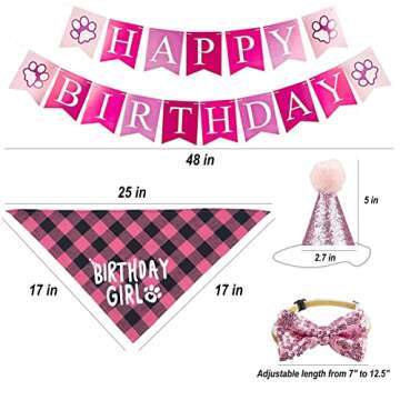 Dog Birthday Bandana Hat Scarf Set - Adorable Birthday Supplies for Pets