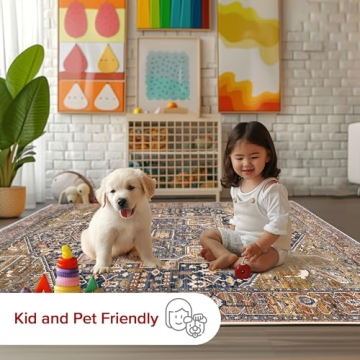 nuLOOM Harriet Vintage Medallion Fringe Area Rug - 8x10 Area Rug Traditional Rust/Multicolor Rugs for Living Room Bedroom Dining Room Kitchen