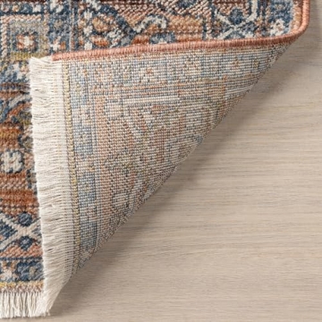 nuLOOM Harriet Vintage Medallion Fringe Area Rug - 8x10 Area Rug Traditional Rust/Multicolor Rugs for Living Room Bedroom Dining Room Kitchen