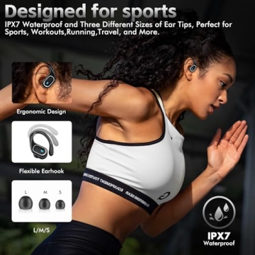 HAOYUYAN Wireless Earbuds with 80H Playback IPX7 Waterproof