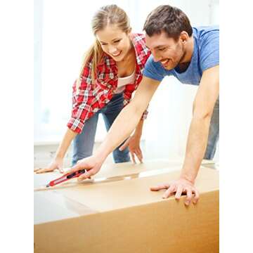 Fixson Utility Knife 9-MM Box Cutter (12 PACK) Retractable Razor Blades Knifes with Snap Off Blades and Slide Locks, Great Packaging Tools & Hobby Knife (10 REPLACEMENT BLADES INCLUDED)