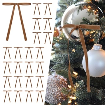 SIMISI Velvet Christmas Bows, 24 Pcs Set for Festive Decor