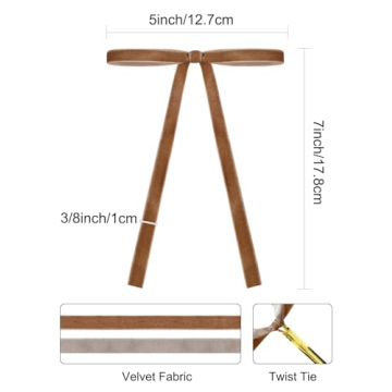 SIMISI Velvet Christmas Bows, 24 Pcs Set for Festive Decor