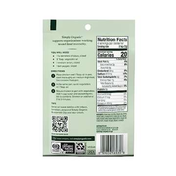 Simply Organic Fajita Seasoning Mix 12-Pack - 100% Organic Tex-Mex Flavor for Delicious Meals