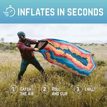 Chillbo Shwaggins Inflatable Couch - Cool Air Hammock Easy Setup Lounger Makes Perfect Camper Accessories, Beach Essentials & Festival Accessories