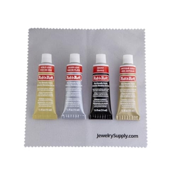 JewelrySupply Rub-N-Buff 4 Color Assortment with Cloth