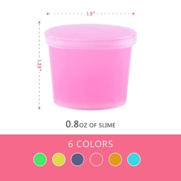 inksbui 24 Pack Glow in The Dark Slime, Party Favors Slime, Crystal Galaxy Slime kit with Multi Colors - Blue, Pink, Yellow, Green, Orange and Purple Color, Birthday Gifts for Kids Girl and Boys