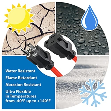 Clear Power 100 ft Outdoor Extension Cord for All Needs