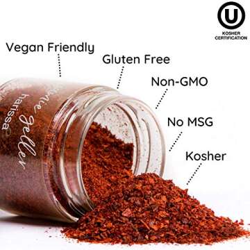 Jamie Geller Harissa Spice Seasoning | Mild Spicy Mix of Fresh Chili & Spices (3.2 oz Glass Jar, 90g...