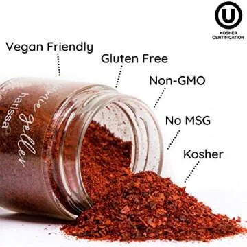 Jamie Geller Harissa Spice Seasoning | Mild Spicy Mix of Fresh Chili & Spices (3.2 oz Glass Jar, 90g...