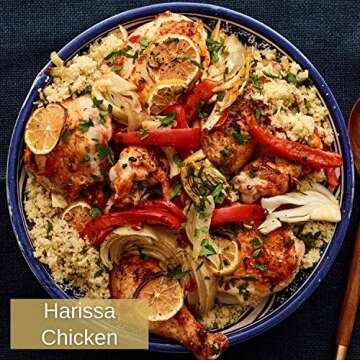 Jamie Geller Harissa Spice Seasoning | Mild Spicy Mix of Fresh Chili & Spices (3.2 oz Glass Jar, 90g) OU KOSHER | Powder For Meat Rub, Turkey, Lamb Chops, Roasted Chicken, Beef | Add To Soup And Sauce