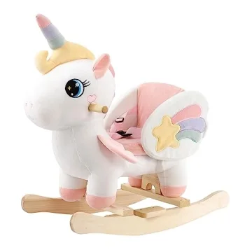 FUNLIO Unicorn Baby Rocking Horse, Rainbow Fairy Unicorn Rocking Horse for Toddlers 6 Months to 3 Ye...
