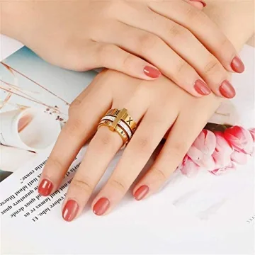 Stylish Stainless Steel Roman Numeral Ring for Women