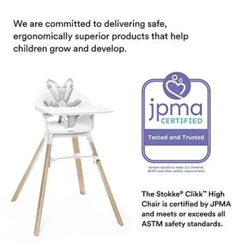 Stokke Clikk High Chair, White - All-in-One High Chair with Tray + Harness - Light, Durable & Travel Friendly - Ergonomic with Adjustable Features - Best for 6-36 Months or Up to 33 lbs
