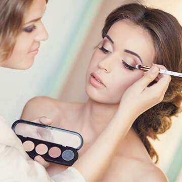 Eye Makeup Brushes DUAIU 16Pcs Eyeshadow brushes Eyebrow Eyeliner Blending Brush Premium Synthetic & Marble Handle Brushes sets with Pink Cosmetic Bag