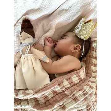 Soft Cotton Baby Blanket in Copper Moon Phase Design