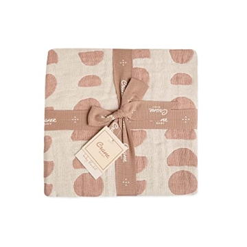 Soft Cotton Baby Blanket in Copper Moon Phase Design