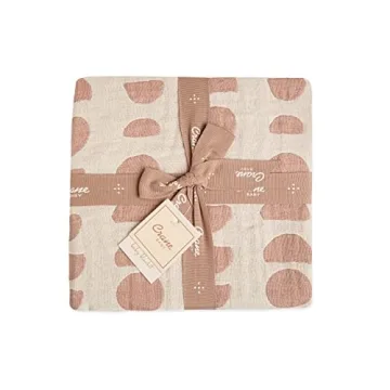 Soft Cotton Baby Blanket in Copper Moon Phase Design