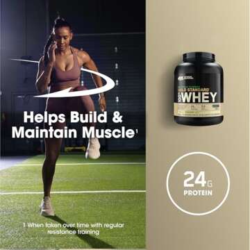 Optimum Nutrition Gold Standard 100% Whey Protein Powder 4.8 (Packaging May Vary) Naturally Flavored, Vanilla, 76.8 Ounce