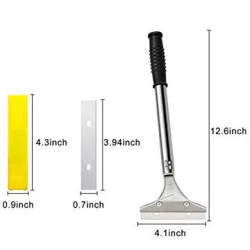Mudder 4 Inch Razor Blade Scraper Tool Tile Paint Floor Wall Paper Removal Smoothing Scraper with 10...