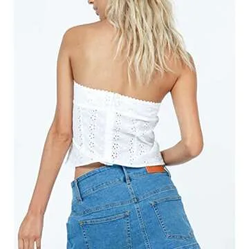 Women Lace Trim V Neck Cami Sleeveless Spaghetti Strap Tanks Vintage Patchwork Slim Fit Camisole Elegant Crop Top