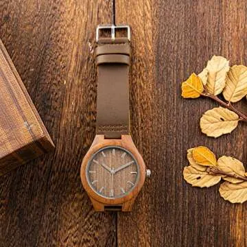 Personalized Watch for Men Engraved Wood Watch Anniversary Watch for Husband Boyfriend Birthday Gift for Dad Groomsmen Bestman Watch