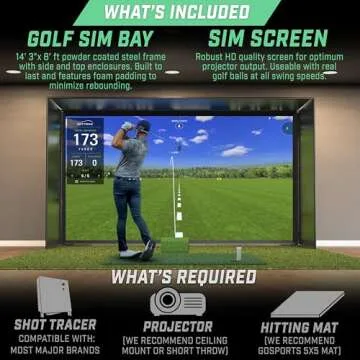 GoSports 14x8 ft Golf Simulator with Impact Screen Kit