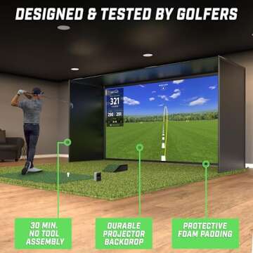 GoSports 14x8 ft Golf Simulator with Impact Screen Kit