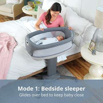 Chicco Close to You 3-in-1 Bedside Bassinet: Portable, Adjustable Height, and Easy to Clean