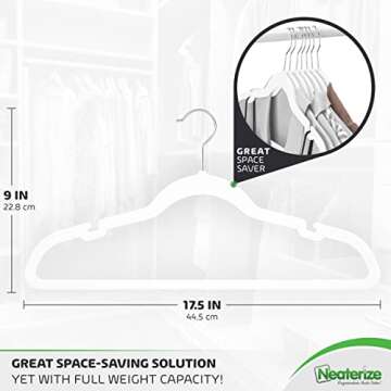 Velvet Hangers 40 Pack White – Heavy Duty Clothes Hangers Space Saving - Non Slip Felt Hangers for Closet - Perchas Ganchos para Colgar Ropa Hangars