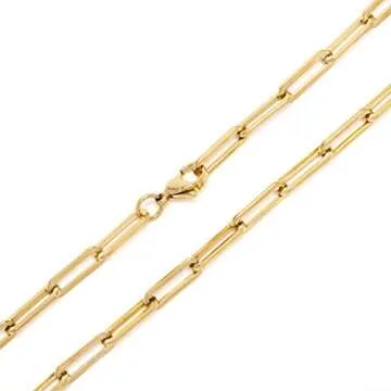 STONEMINT 18k Gold-Plated Paperclip Chain Necklace 18"