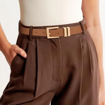 Stylish Sansths Women's Leather Belt with Square Buckle